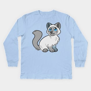 Cute Fluffy Himalayan Cat Kids Long Sleeve T-Shirt